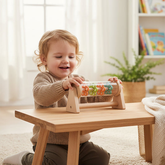 Wooden Rainmaker Toy - Montessori Musical Sensory Instrument for Babies and Early Childhood Development