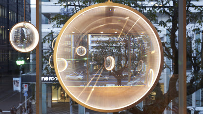 Yuji Okitsu LED Pendant Light – Round Clear Glass Designer Fixture for Hotels, Dining Rooms, Living Spaces and Modern Restaurant Interiors