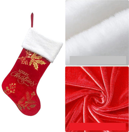Knitted Christmas Stockings – Large Candy Gift Socks for Fireplace, Tree & Home Holiday Décor, Classic Navidad Ornaments