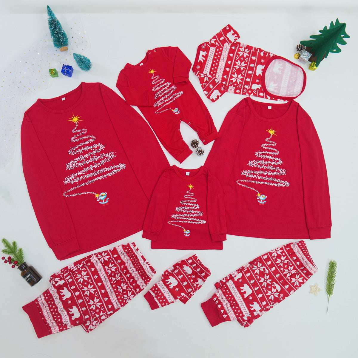 Family Matching Christmas Pajama Set – Mom Dad Kids Matching Sleepwear, Soft Holiday Romper and Clothing Set for Festive Home Photos