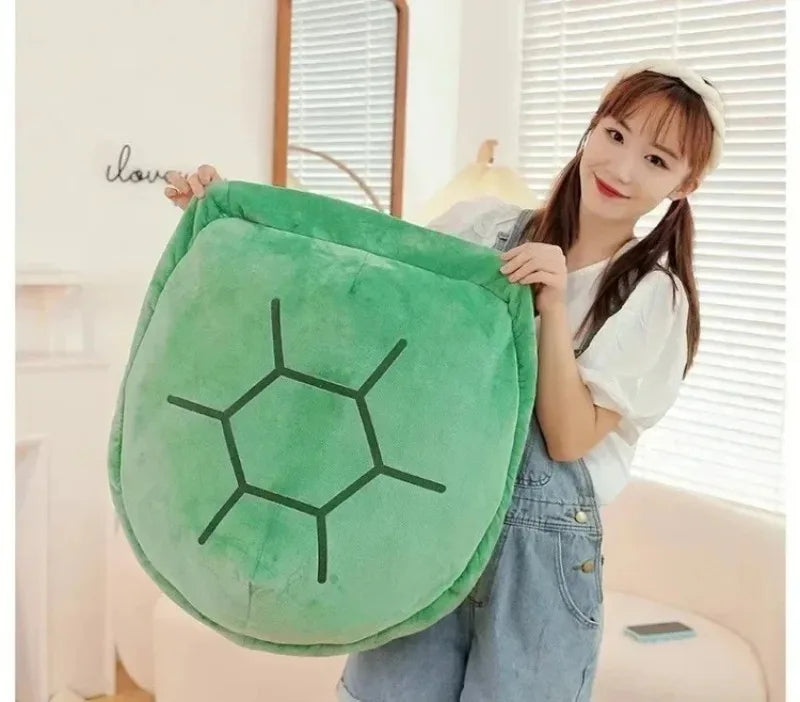 Turtle Shell Plush Pillow – Wearable Tortoise Back Cushion for Kids, Naps, Dress Up, Bedroom Decor and Cozy Relaxation