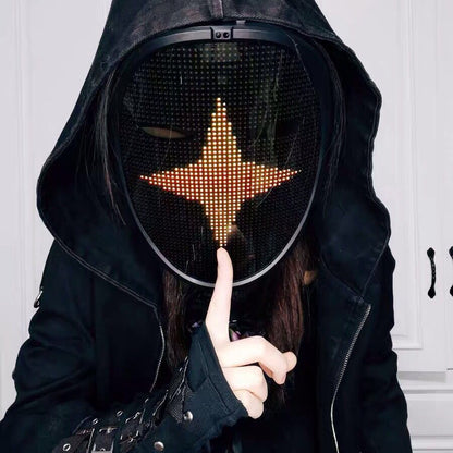 Gesture-Sensing LED Face Display – Interactive Light-Up Face-Changing Device with Hands-Free Controls for Parties, Costumes, Events and Creative Entertainment