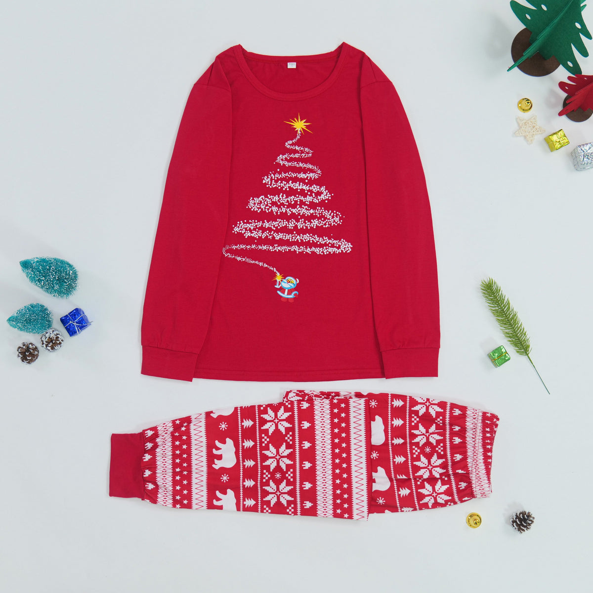 Family Matching Christmas Pajama Set – Mom Dad Kids Matching Sleepwear, Soft Holiday Romper and Clothing Set for Festive Home Photos