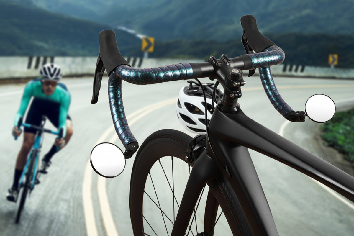 Wide Angle Bicycle Handlebar Mirror – 360 Degree Rotating Rear View Mirror for Road Bikes, Scooters and Safe Cycling