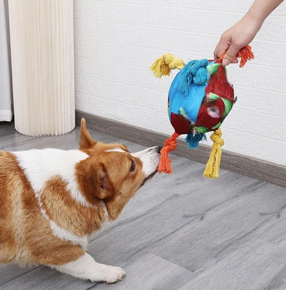Rainbow Twist Candy Dog Chew Toy - Colorful Squeaky Bite-Resistant Toy for Teeth Grinding and Interactive Pet Playtime