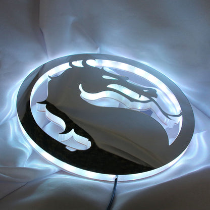 Evil Dragon Neon Sign – LED Gamer Wall Light with Fighting-Game Style for Game Rooms, Bedrooms and Gaming Setups with Dark Glow