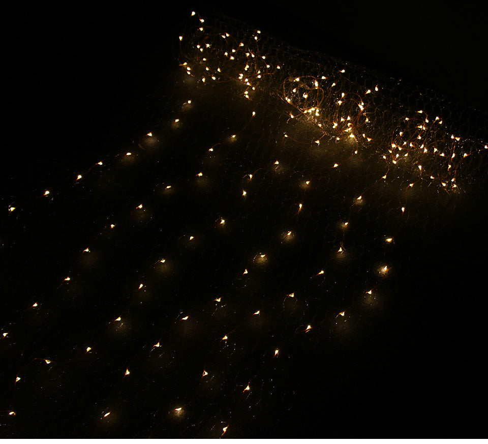Starry Sky Wedding Ceiling Decor – Luminous Net Light with Wrought Iron Frame for Romantic Event and Party Decorations