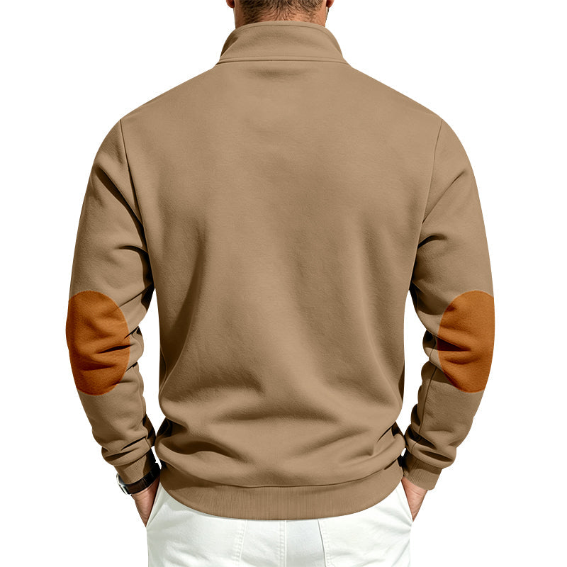 Men's Fleece Lined Sweatshirt – Thick Stand Collar Zip Up Pullover for Autumn Winter Casual Streetwear, Outdoor Comfort and Warmth