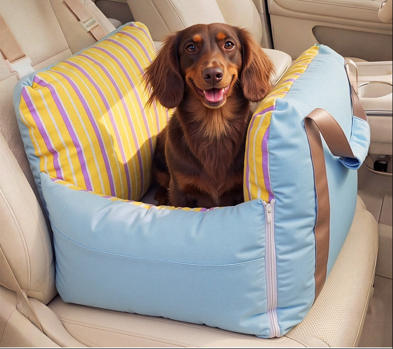 Washable Car Dog Bed – Warm Removable Travel Sleeping Pad for Small Dogs and Cats with Cozy Portable Seat Protection