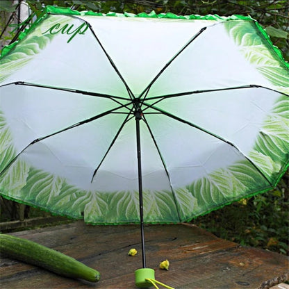 Creative Cabbage Umbrella – Funny Lettuce-Inspired Folding Parasol with UV and Rain Protection for Beach Trips, Travel, Novelty Gifts and Everyday Fun