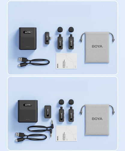 Wireless Lavalier Lapel Microphone – Rechargeable Noise-Cancelling Clip-On Mic for iPhone, Android, Camera, Live Streaming & Vlogging