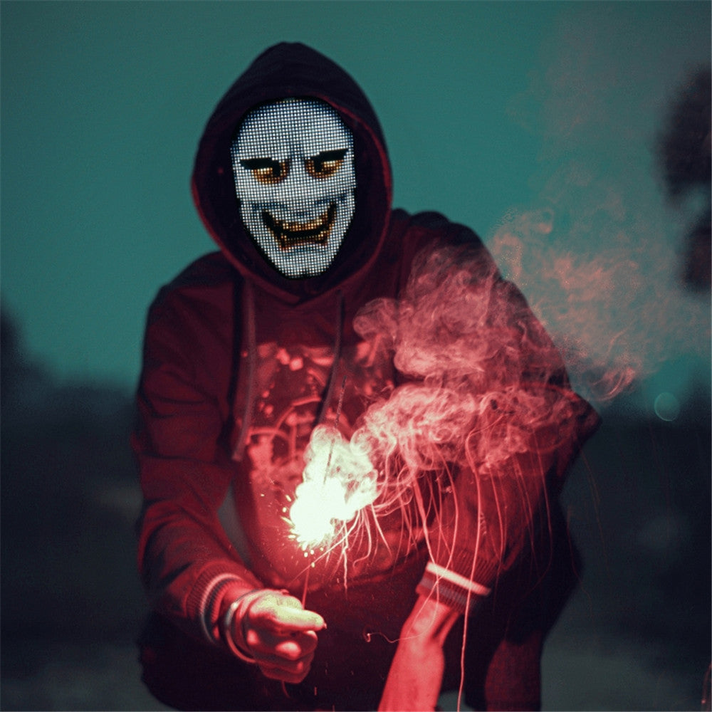 Gesture-Sensing LED Face Display – Interactive Light-Up Face-Changing Device with Hands-Free Controls for Parties, Costumes, Events and Creative Entertainment