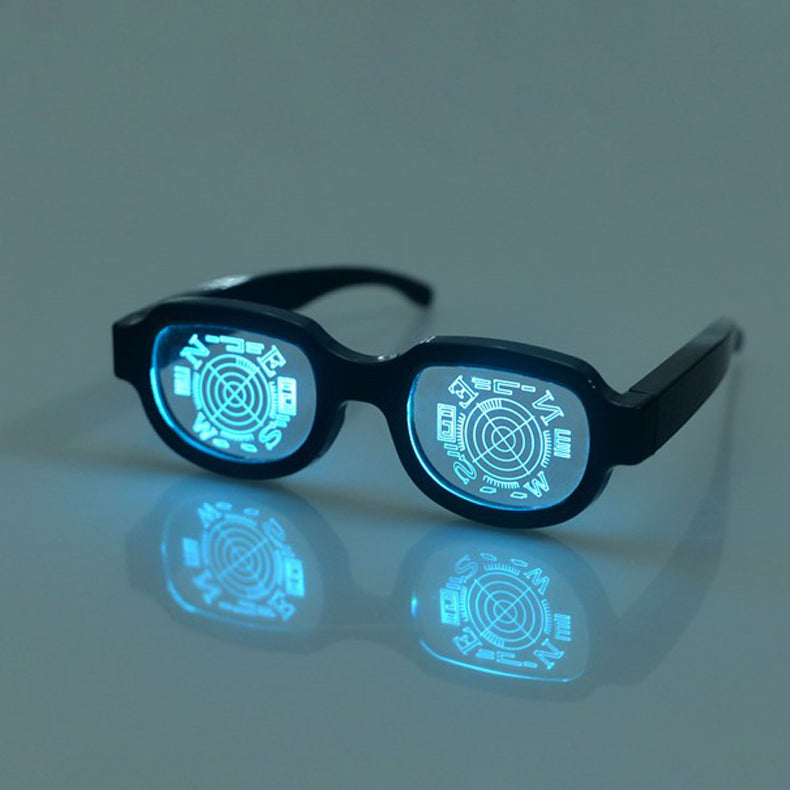 LED Luminous Punk Party Glasses – Rechargeable Colorful Light-Up Eyewear for Festivals, KTV Bars, Concerts, Nightclubs & Cosplay Events
