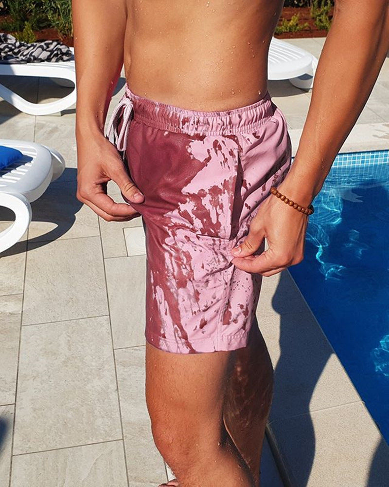Color-Changing Beach Shorts – Temperature & Water Reactive Swimwear for Men, Perfect for Surfing & Summer Activities