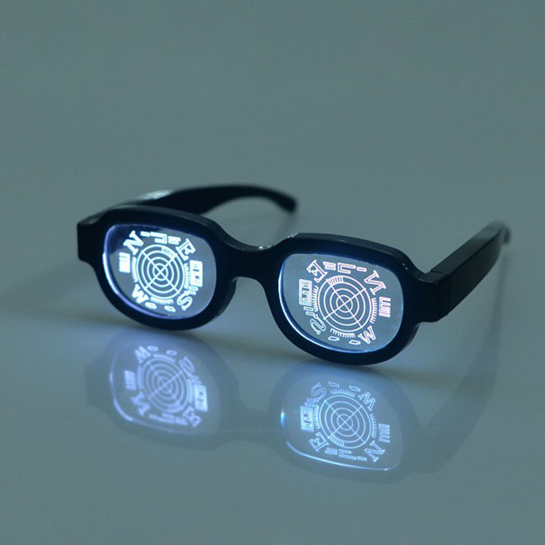 LED Luminous Punk Party Glasses – Rechargeable Colorful Light-Up Eyewear for Festivals, KTV Bars, Concerts, Nightclubs & Cosplay Events