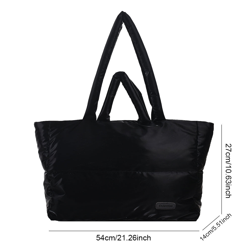 Puffer Quilted Cotton Shoulder Large Tote Bag – Cloud Handbag with Padded Design for Women, Lightweight Casual Shopping Purse for Daily Travel & Essentials