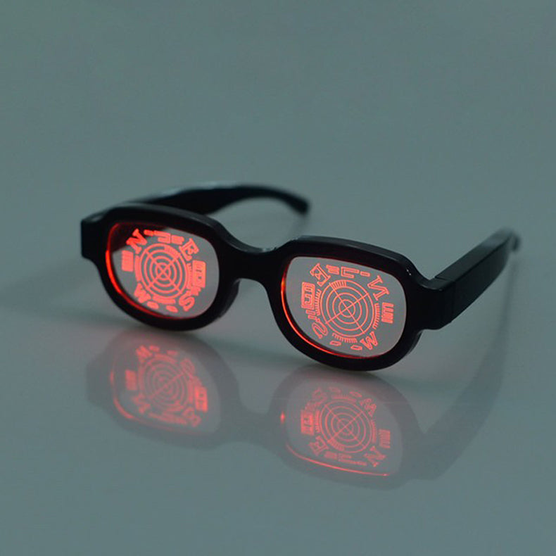 LED Luminous Punk Party Glasses – Rechargeable Colorful Light-Up Eyewear for Festivals, KTV Bars, Concerts, Nightclubs & Cosplay Events