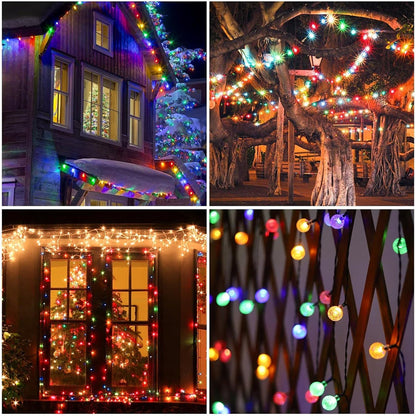 Nightmare Before Christmas Solar Garland – Waterproof Outdoor LED Light-Up Vine with 8 Modes for Halloween & Holiday Décor