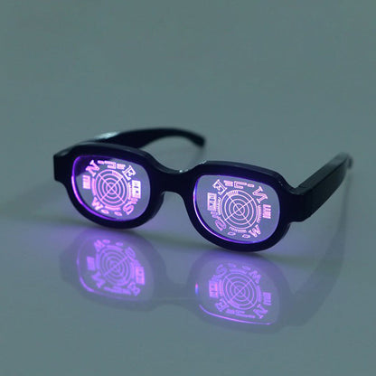 LED Luminous Punk Party Glasses – Rechargeable Colorful Light-Up Eyewear for Festivals, KTV Bars, Concerts, Nightclubs & Cosplay Events
