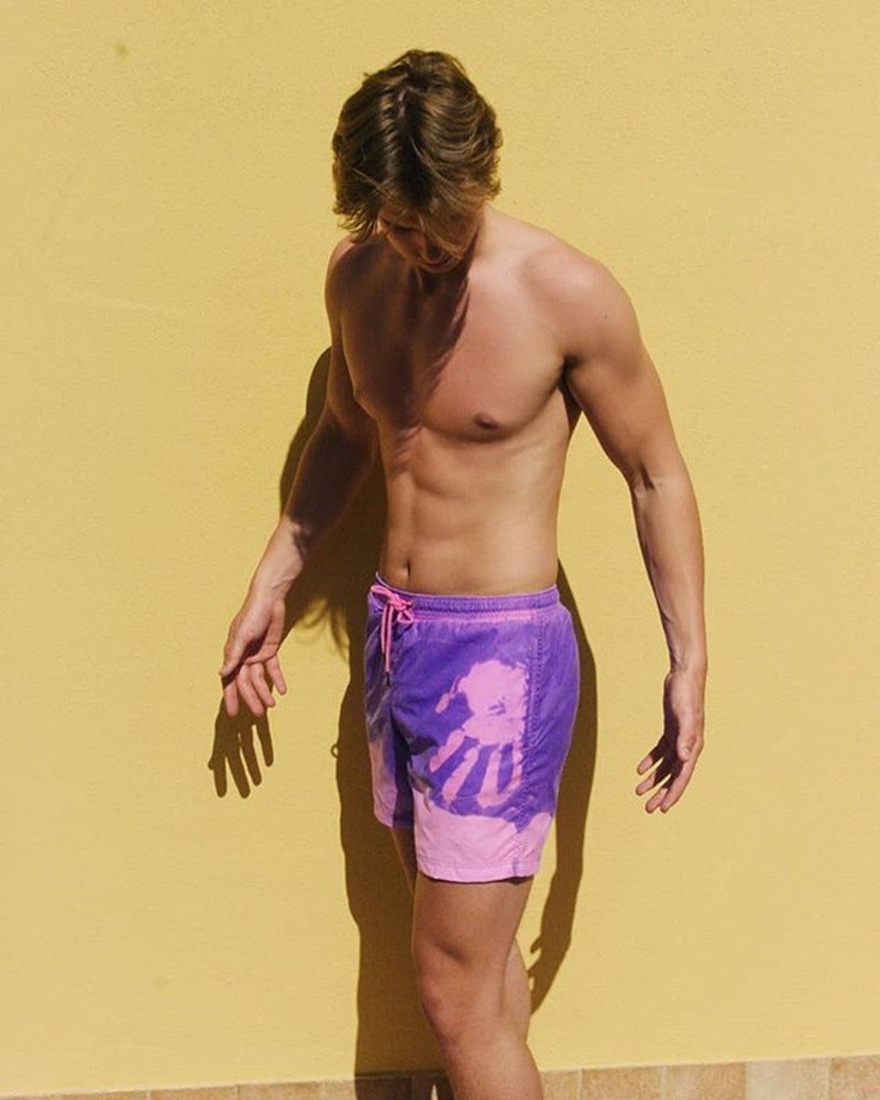 Color-Changing Beach Shorts – Temperature & Water Reactive Swimwear for Men, Perfect for Surfing & Summer Activities