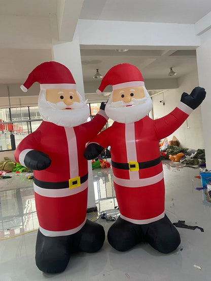 Christmas Inflatable Snowman & Santa - 8FT Giant Outdoor LED Garden Decoration for Holiday Parties, Front Yard Displays, Festive Winter Celebration Decor