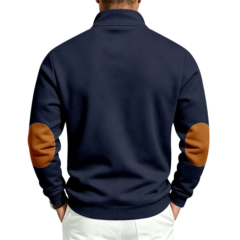 Men's Fleece Lined Sweatshirt – Thick Stand Collar Zip Up Pullover for Autumn Winter Casual Streetwear, Outdoor Comfort and Warmth