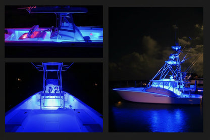 Marine Underwater Boat Light – Waterproof 10-30V Transom LED Lamp for Yachts and Pontoon Boats with Bright Tail and Accent Illumination
