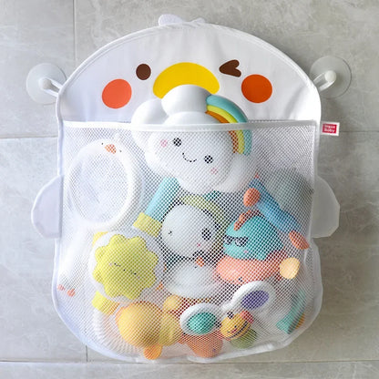 Dinosaur Baby Bath Toy Organizer – Mesh Bag with Suction Cups Keeps Toys Dry, Neat, and Off Your Tub Floor