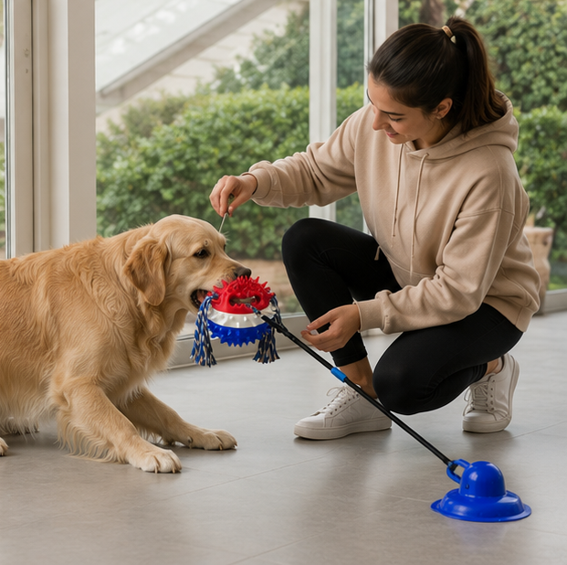 Dog Suction Cup Toy - Interactive Teeth Cleaning Treat Dispenser for IQ Training and Fun Playtime with Small Large Dogs