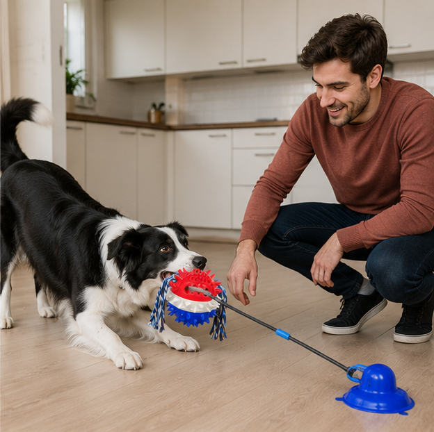 Dog Suction Cup Toy - Interactive Teeth Cleaning Treat Dispenser for IQ Training and Fun Playtime with Small Large Dogs