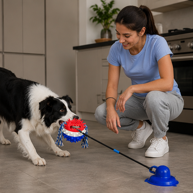 Dog Suction Cup Toy - Interactive Teeth Cleaning Treat Dispenser for IQ Training and Fun Playtime with Small Large Dogs