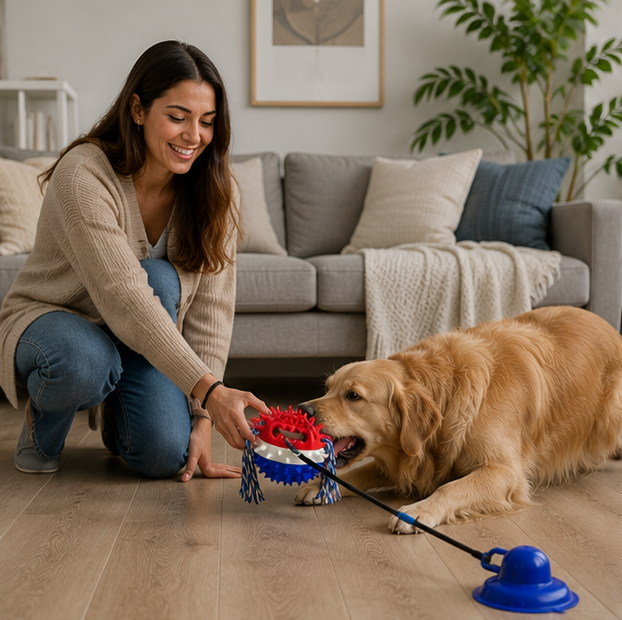 Dog Suction Cup Toy - Interactive Teeth Cleaning Treat Dispenser for IQ Training and Fun Playtime with Small Large Dogs