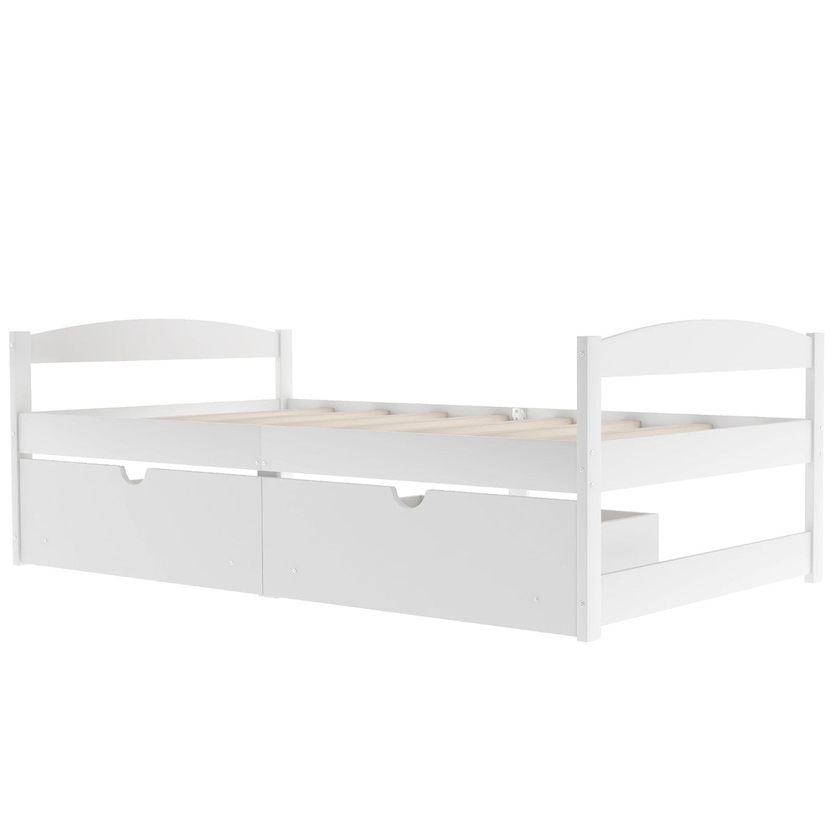 Twin Size Platform Bed, with Two Drawers