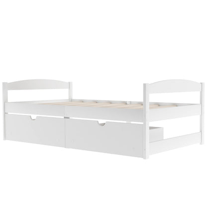 Twin Size Platform Bed, with Two Drawers