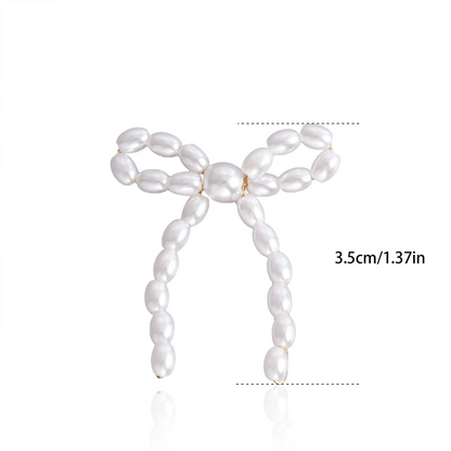 Dainty Bowknot Pearl Stud Earrings – Classic Gold & Silver Daily Wear Jewelry for Elegant Women