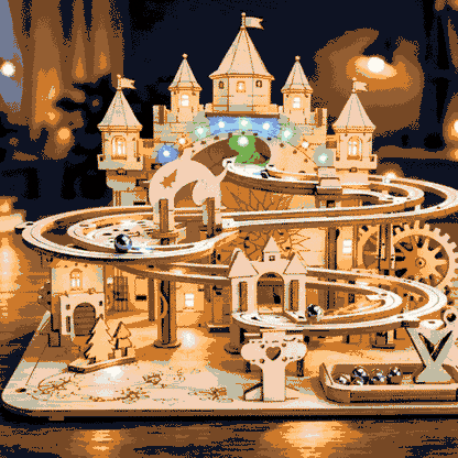 DIY Wooden Clock Puzzle Model Kit – 3D DIY Desktop Architectural Building Blocks with Functional Clock for Home Decor and Gifts