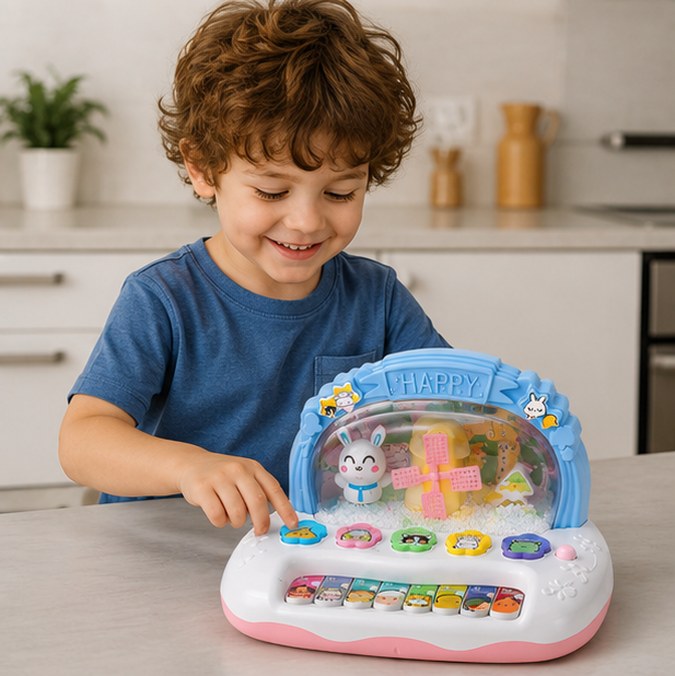 Electronic Piano Keyboard Toy-Musical Learning Instrument with Lights and Sounds for Kids Educational Development