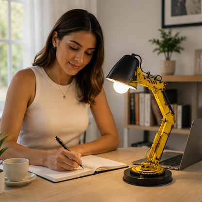 Excavator LED Table Lamp - Creative Construction Vehicle Desk Light for Kids Bedrooms, Reading and Unique Decor