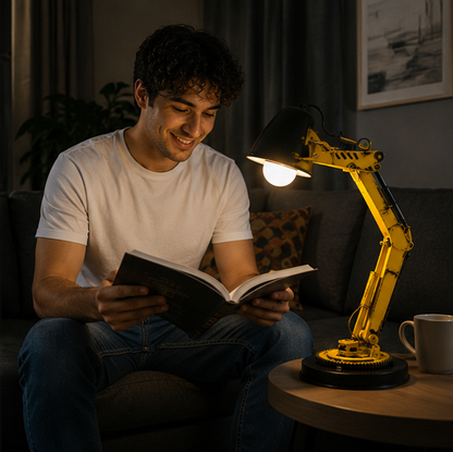 Excavator LED Table Lamp - Creative Construction Vehicle Desk Light for Kids Bedrooms, Reading and Unique Decor