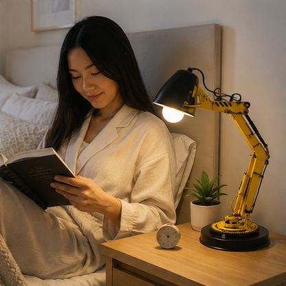 Excavator LED Table Lamp - Creative Construction Vehicle Desk Light for Kids Bedrooms, Reading and Unique Decor