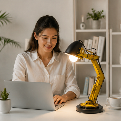 Excavator LED Table Lamp - Creative Construction Vehicle Desk Light for Kids Bedrooms, Reading and Unique Decor
