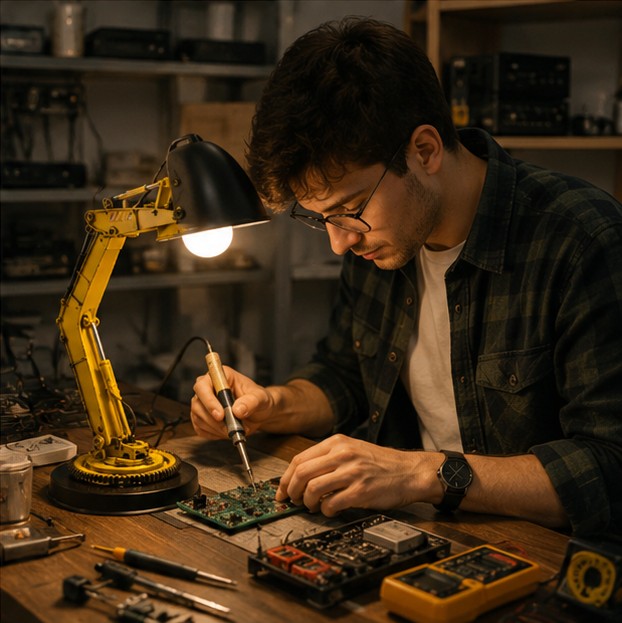 Excavator LED Table Lamp - Creative Construction Vehicle Desk Light for Kids Bedrooms, Reading and Unique Decor