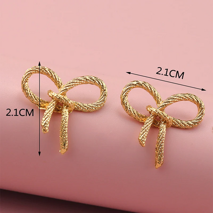 Dainty Bowknot Pearl Stud Earrings – Classic Gold & Silver Daily Wear Jewelry for Elegant Women