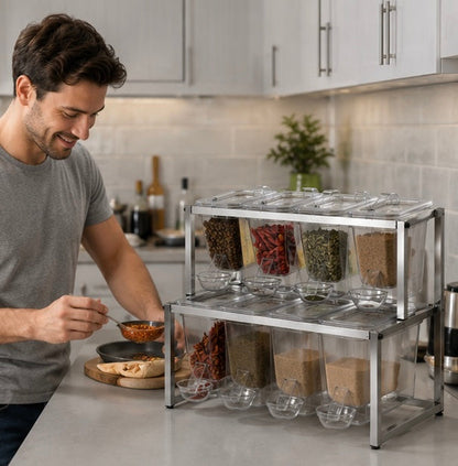 Commercial GN Pan Rack - Stainless Steel Food Tray Shelf Organizer for Restaurant Buffet, Durable Kitchen Storage Solution