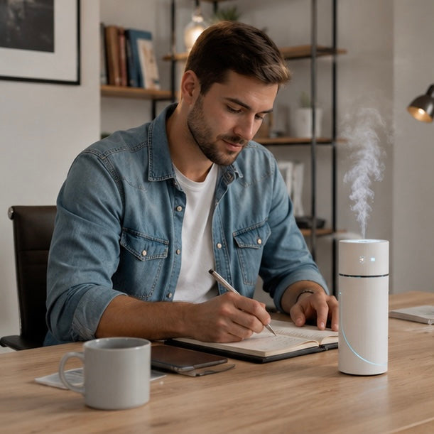 Wireless USB Air Humidifier - Rechargeable Aromatherapy Diffuser with Ultrasonic Cool Mist for Bedrooms, Offices and Relaxation