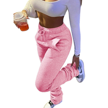 Winter Sweatpants, Thick Fleece Jogger Pants, Stacked Pants