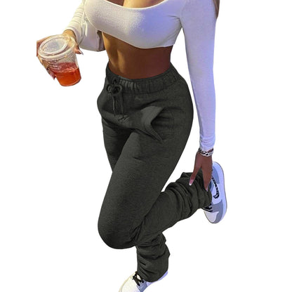 Winter Sweatpants, Thick Fleece Jogger Pants, Stacked Pants