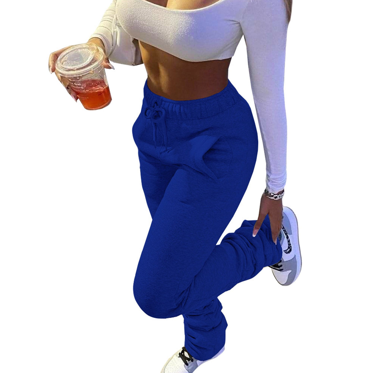 Winter Sweatpants, Thick Fleece Jogger Pants, Stacked Pants