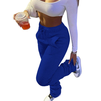 Winter Sweatpants, Thick Fleece Jogger Pants, Stacked Pants