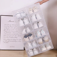 6pcs Clear Shoe Box Stackable Plastic Organizer